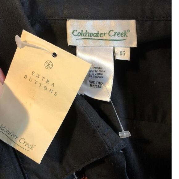 NWT Coldwater Creek embroidery & sequence  black button down size XS - Picture 11 of 11